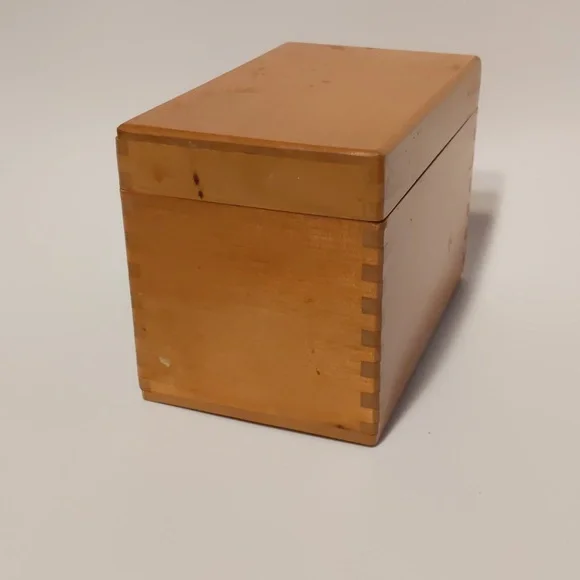 The Redbird Line Canister Recipe Box VTG Japanese Wood Box - Picture 4 of 9